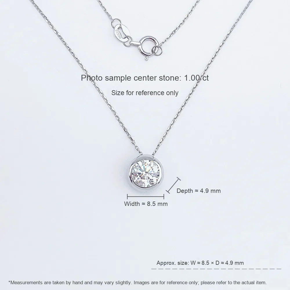 0.31 ct Minimalist Adjustable Round-Cut Lab-Grown Diamond Necklace in PT950 Platinum – APYN0041-PT
