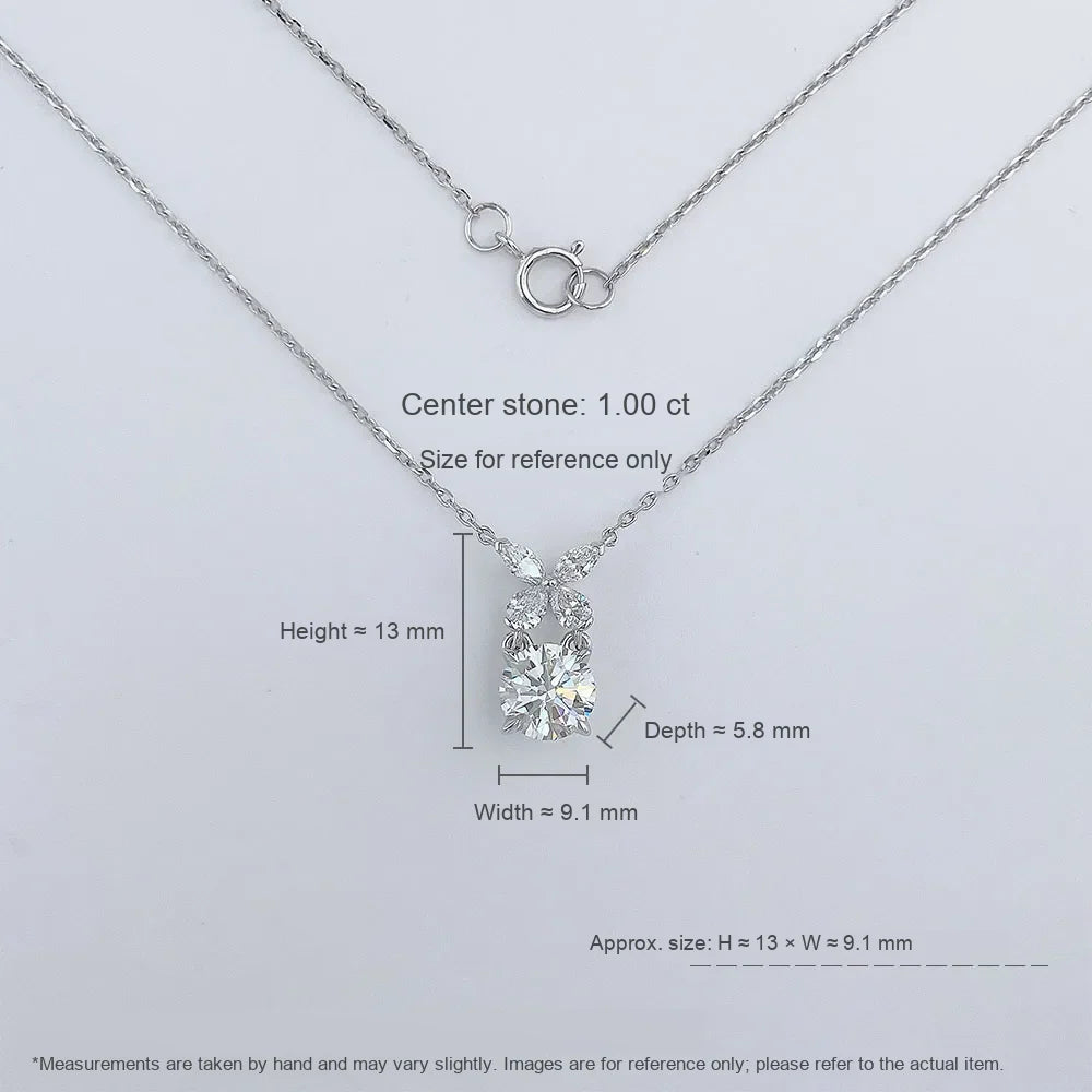 1.05 ct Butterfly Adjustable Mixed-Cut Lab-Grown Diamond Necklace in 18K White Gold – APYN0047-W