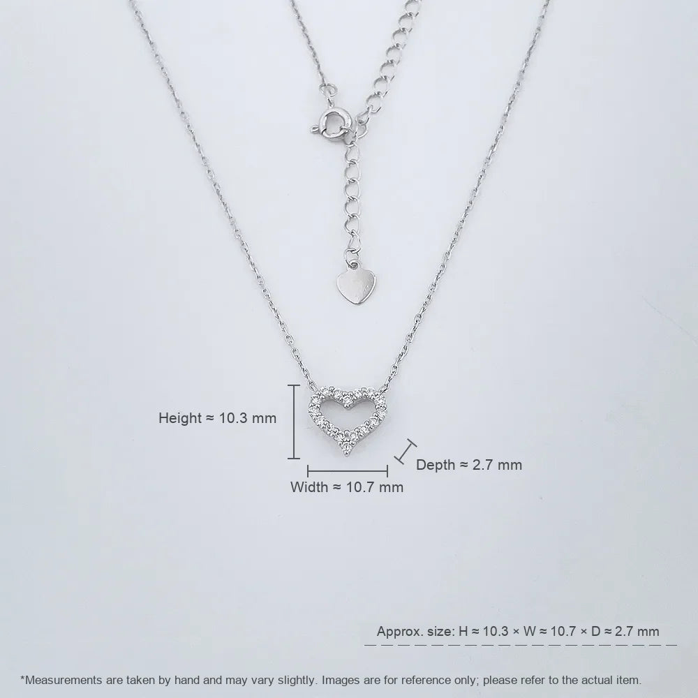 0.3 ctw Celestial Adjustable Heart-Cut Lab-Grown Diamond Necklace in 925 Sterling Silver