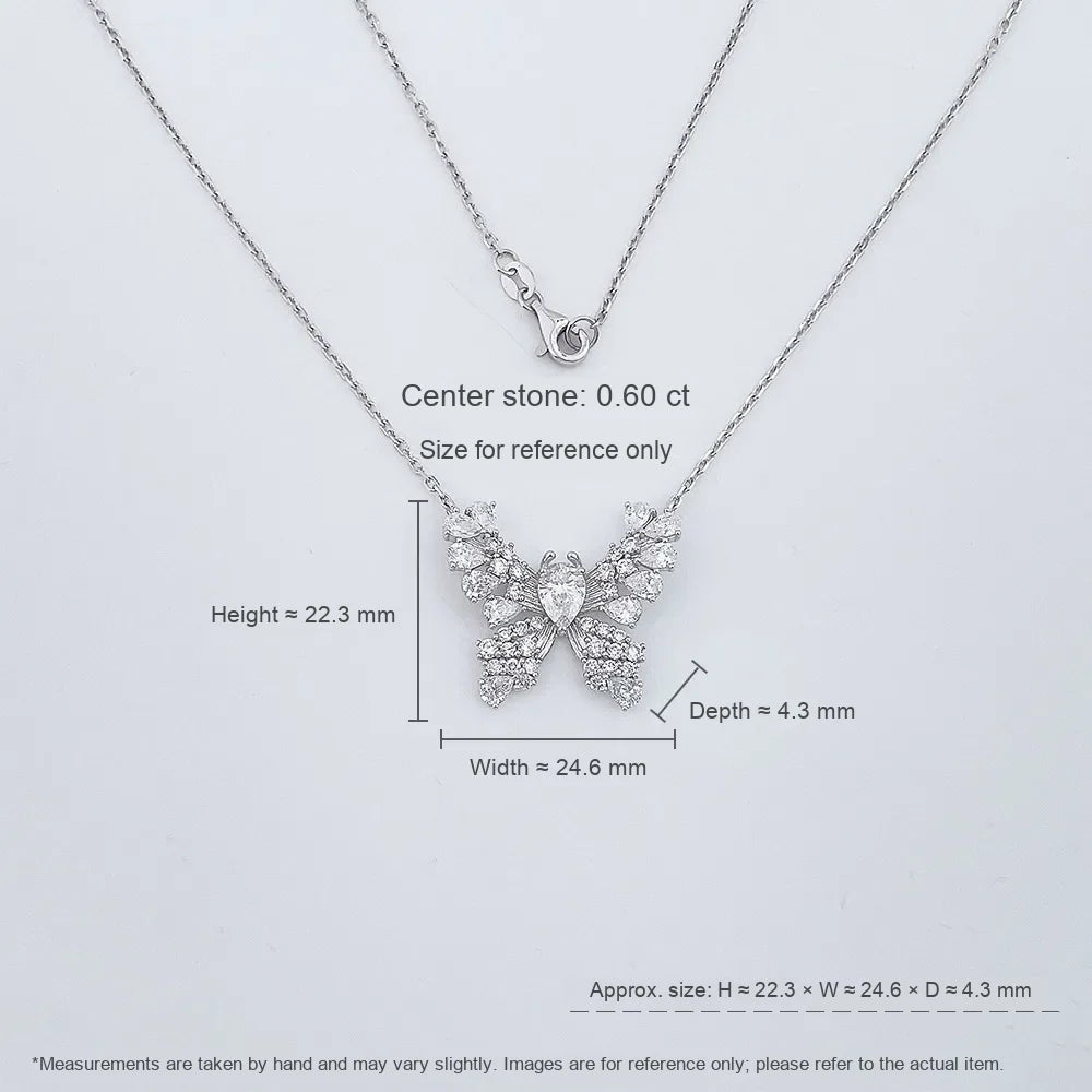 0.61 ct Butterfly Mixed-Cut Lab-Grown Diamond Necklace in PT950 Platinum – APYN0090-PT