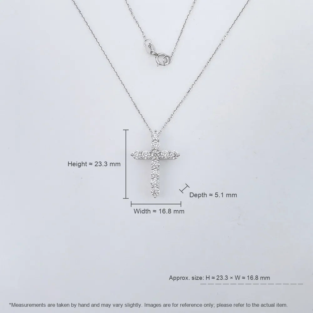 1.25 ctw Cross Round-Cut Lab-Grown Diamond Necklace in PT950 Platinum – APYN0092-PT