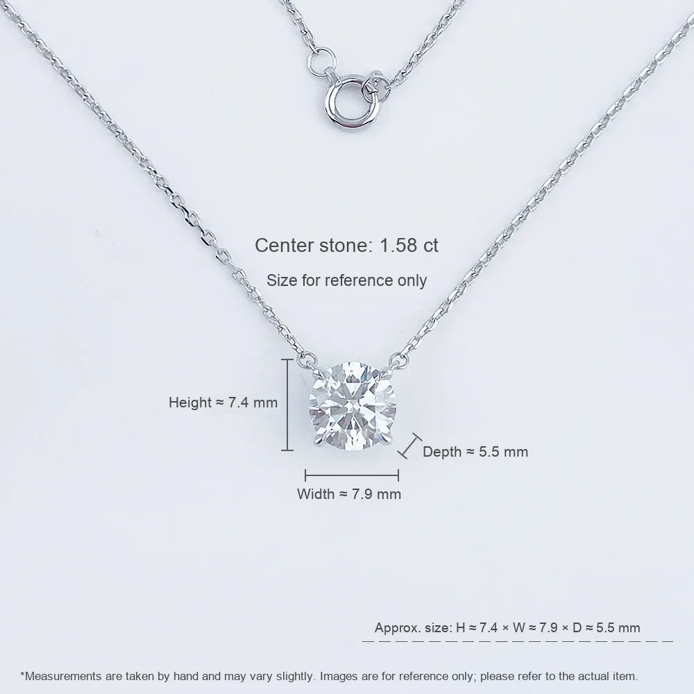 1.58 ct Minimalist Princess-Cut Lab-Grown Diamond Necklace in PT950 Platinum – APYN0105-PT