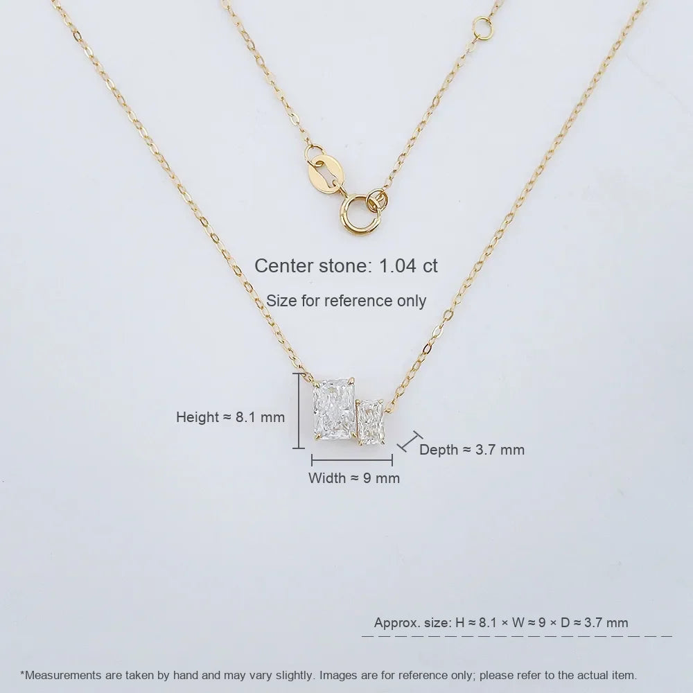1.07 ct Minimalist Princess-Cut Lab-Grown Diamond Necklace in 18K Yellow Gold – APYN0124-Y