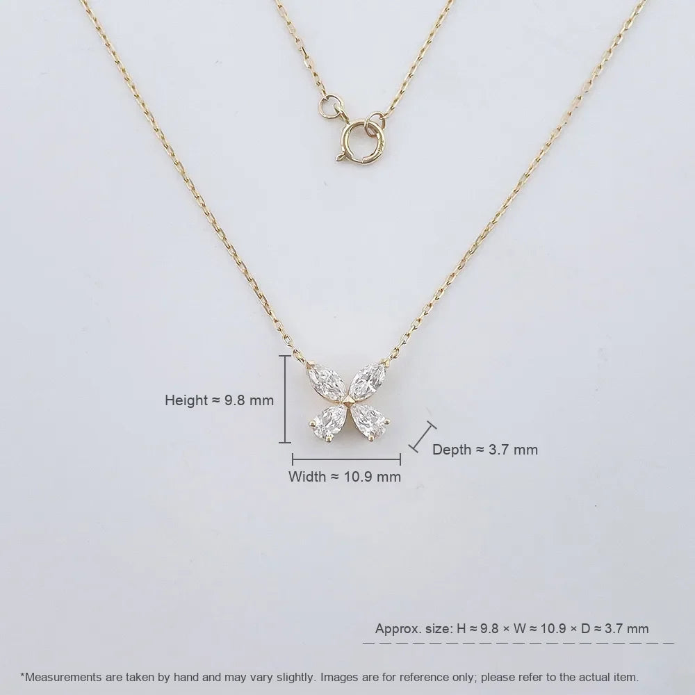 0.55 ctw Butterfly Adjustable Mixed-Cut Lab-Grown Diamond Necklace in 18K Yellow Gold