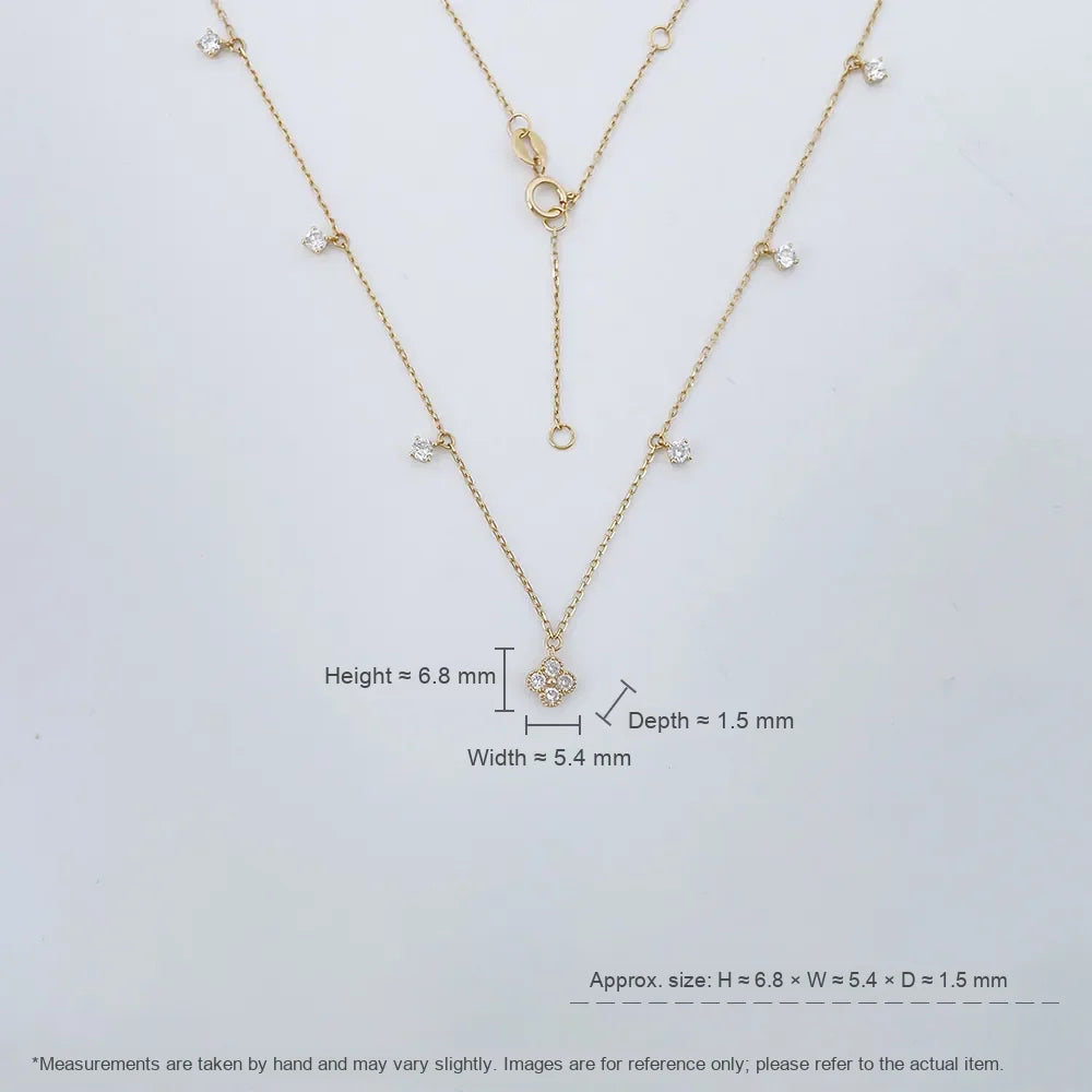 0.48 ctw Botanical Round-Cut Lab-Grown Diamond Necklace in 18K Yellow Gold