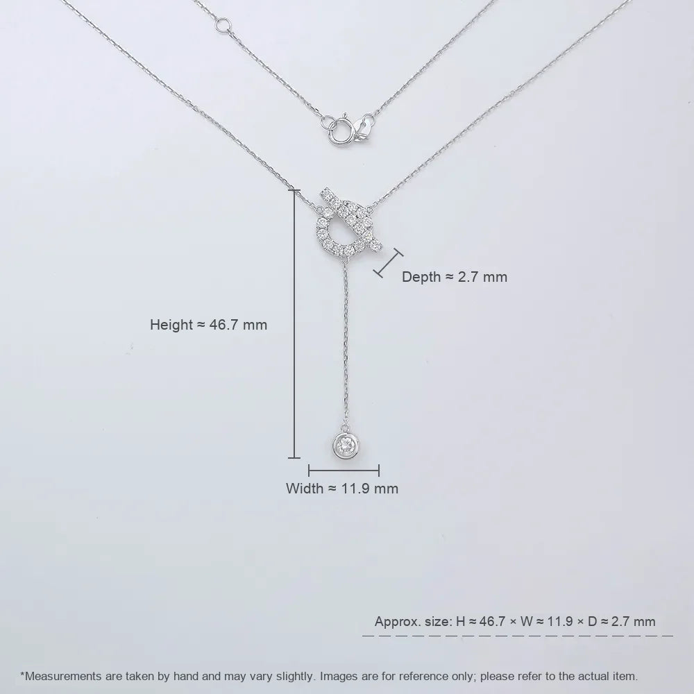 0.11 ct Celestial Round-Cut Lab-Grown Diamond Necklace in 18K White Gold – APYN0148-W