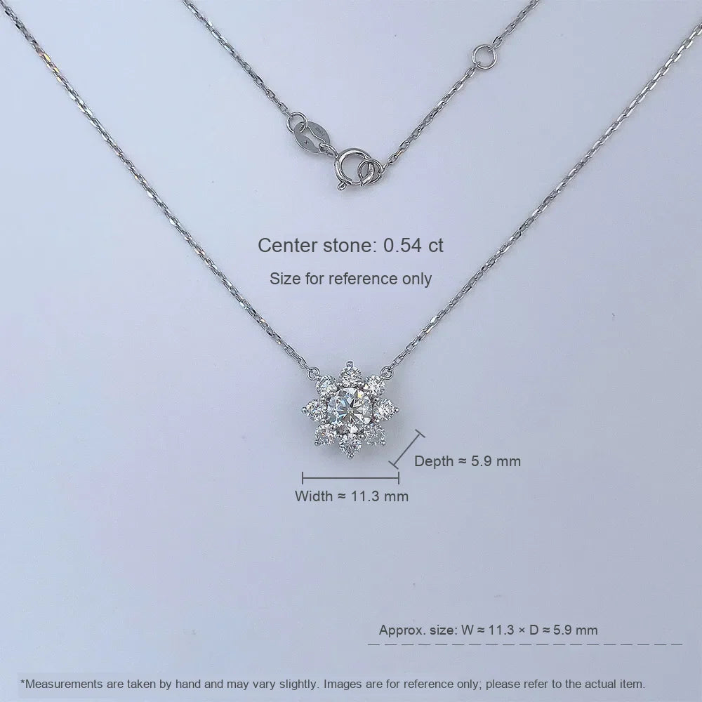 0.53 ct Floral Round-Cut Lab-Grown Diamond Necklace in PT950 Platinum – APYN0160-PT