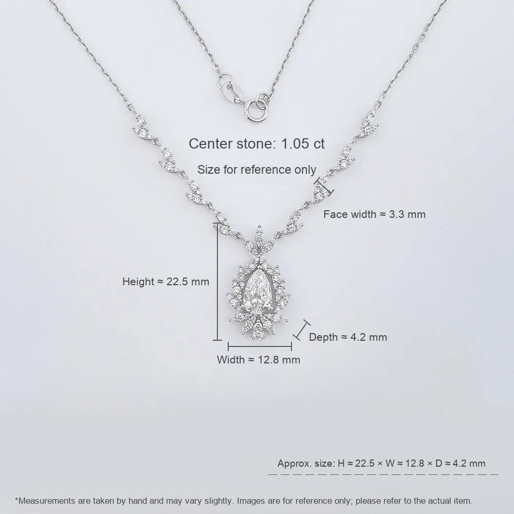 1.06 ct Statement Adjustable Pear-Cut Lab-Grown Diamond Necklace in 18K White Gold