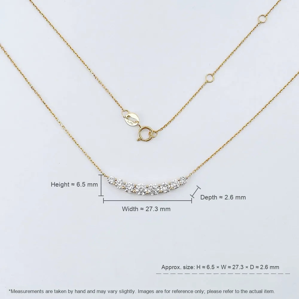 1.13 ctw Round-Cut Lab-Grown Diamond Necklace in 18K Yellow Gold