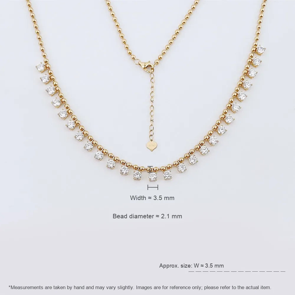 5.72 ctw Celestial Pavé Mixed-Cut Lab-Grown Diamond Necklace in 18K Yellow Gold