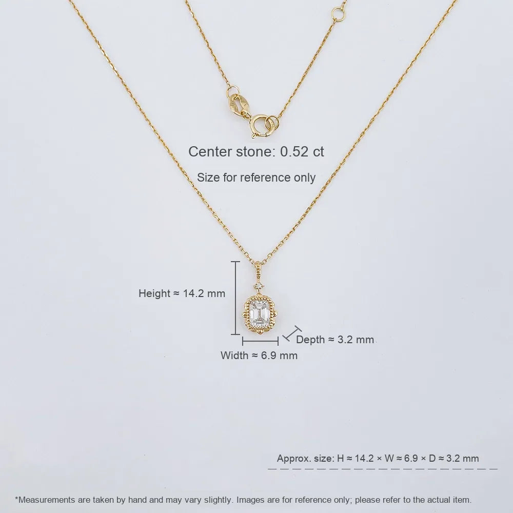 0.52 ct Celestial Emerald-Cut Lab-Grown Diamond Necklace in 18K Yellow Gold – APYN0196-Y