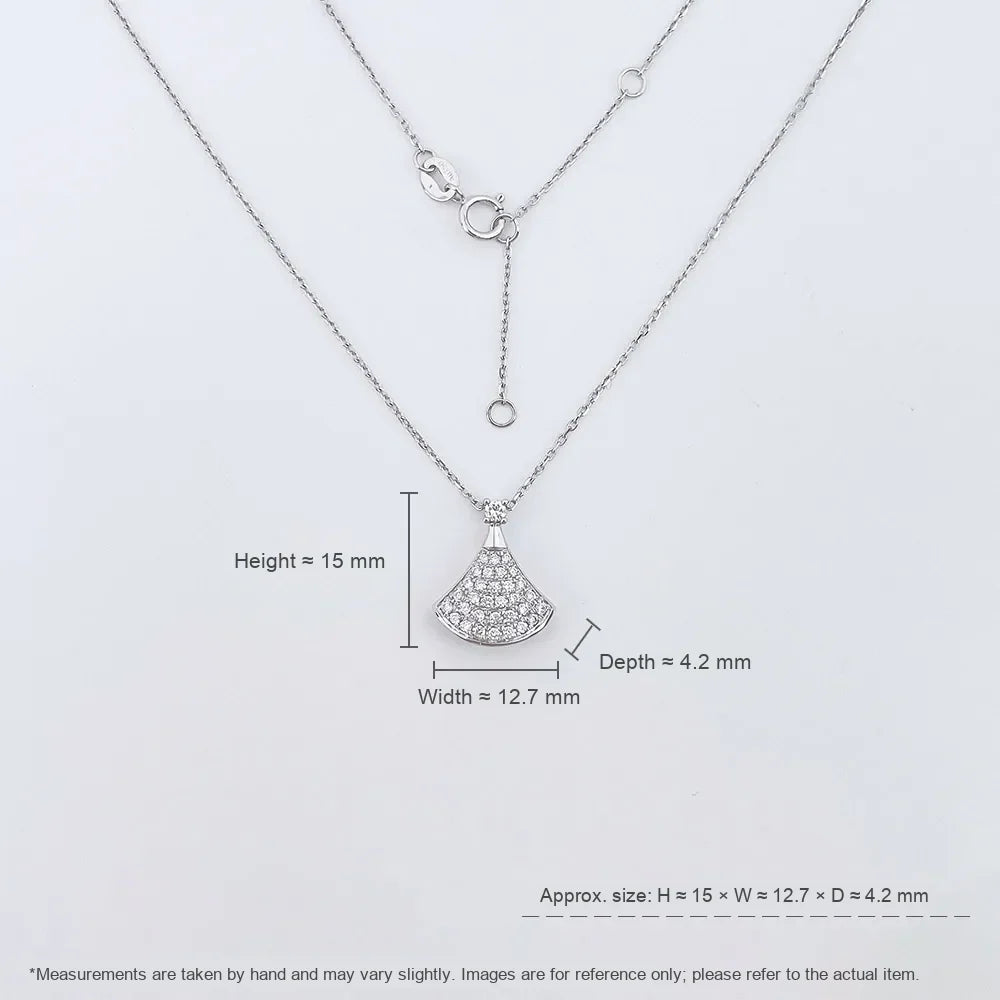 0.04 ct Celestial Pavé Round-Cut Lab-Grown Diamond Necklace in 18K White Gold – APYN0218-W