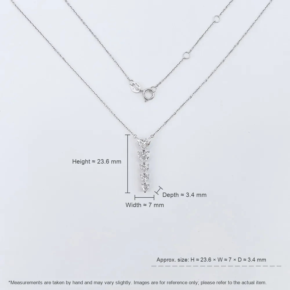 0.51 ct Stackable Heart-Cut Lab-Grown Diamond Necklace in 18K White Gold