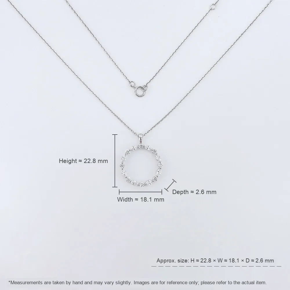 0.7 ctw Celestial Pavé Round-Cut Lab-Grown Diamond Necklace in 18K White Gold – APYN0237-W