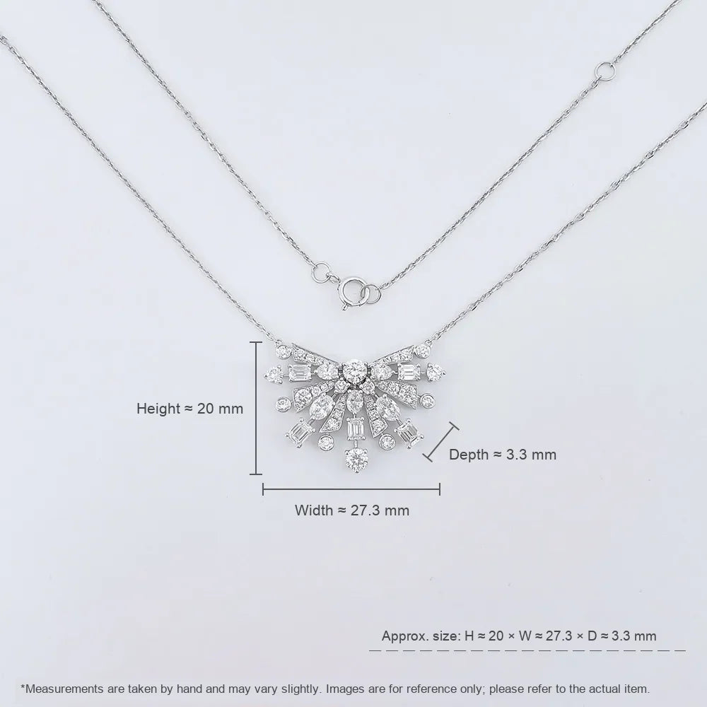 2.13 ctw Pavé Mixed-Cut Lab-Grown Diamond Necklace in 18K White Gold – APYN0241-W