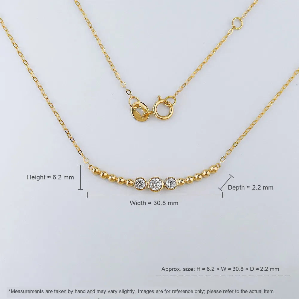 0.25 ctw Adjustable Round-Cut Lab-Grown Diamond Necklace in 18K Yellow Gold – APYN0259-Y