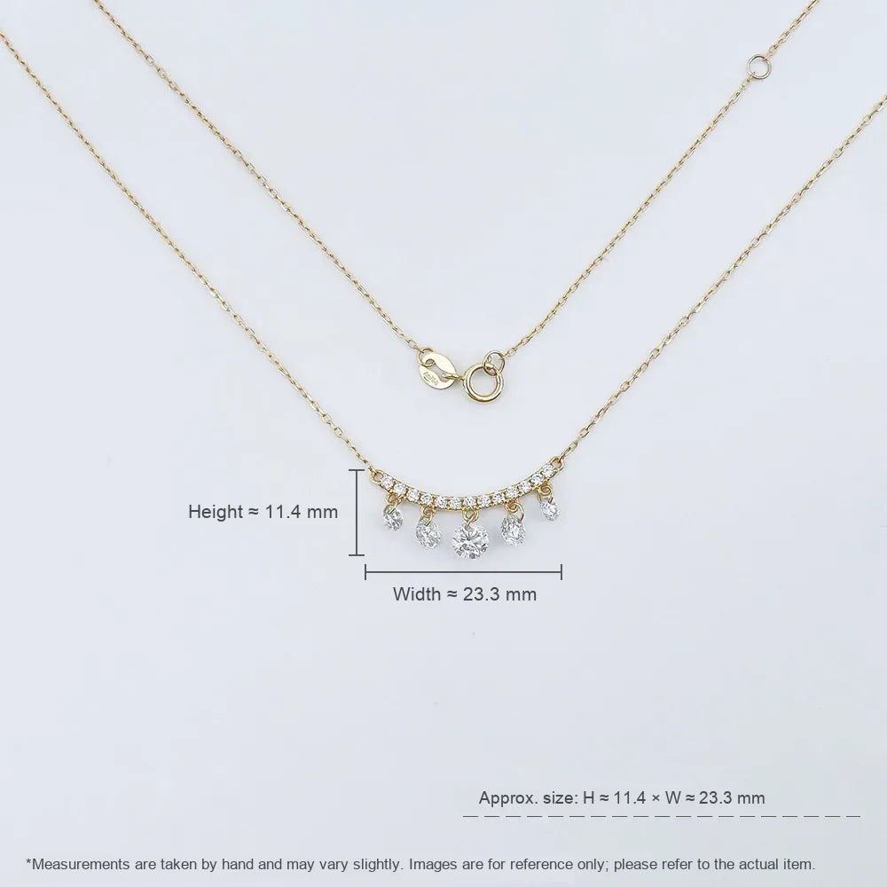 0.33 ct Statement Adjustable Round-Cut Lab-Grown Diamond Necklace in 18K Yellow Gold