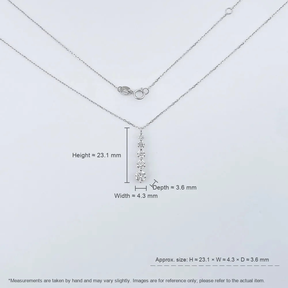 0.86 ctw Geometric Round-Cut Lab-Grown Diamond Necklace in 18K White Gold