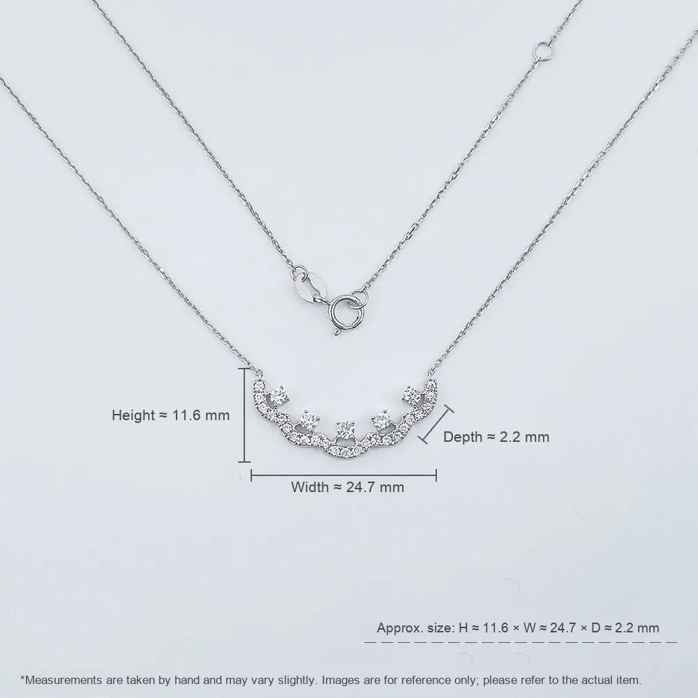 0.48 ctw Mixed-Cut Lab-Grown Diamond Necklace in 18K White Gold