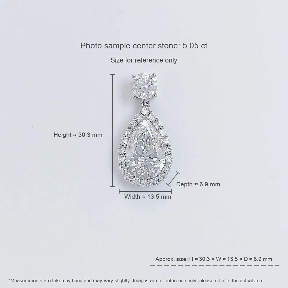 3.29 ct Celestial Pear-Cut Lab-Grown Diamond Pendant in PT950 Platinum
