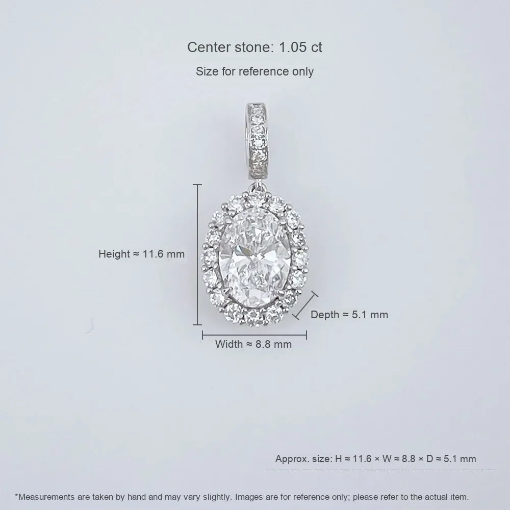 1.06 ct Celestial Oval-Cut Lab-Grown Diamond Pendant in 18K White Gold – APYP0025-W