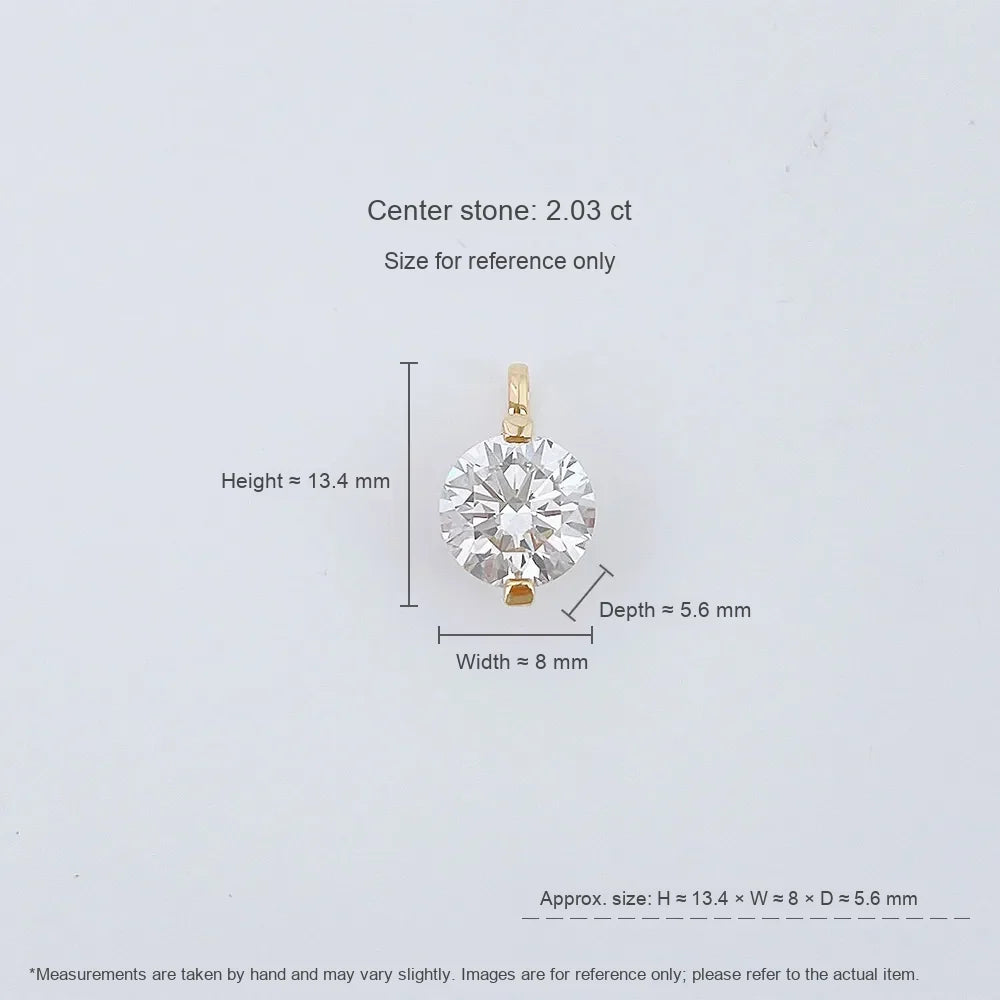2.02 ct Round-Cut Lab-Grown Diamond Pendant in 18K Yellow Gold