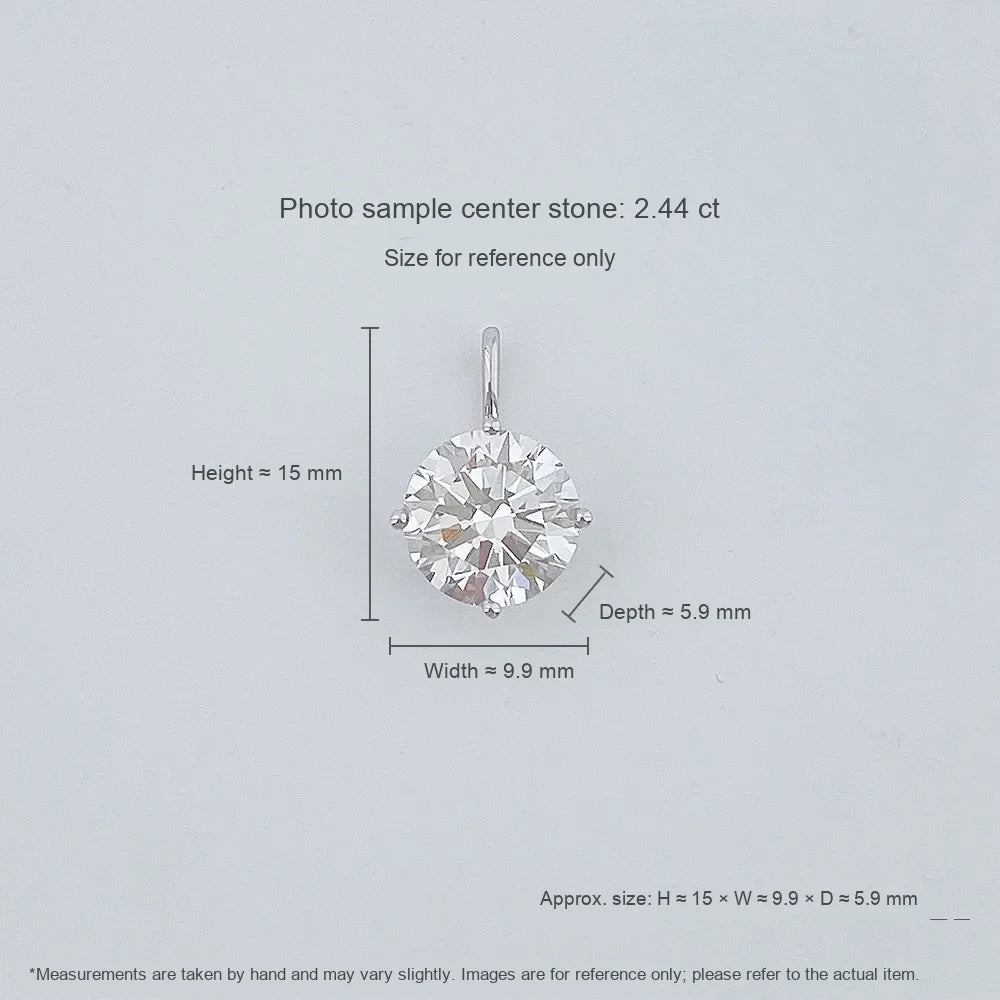 2.06 ct Round-Cut Lab-Grown Diamond Pendant in 18K White Gold