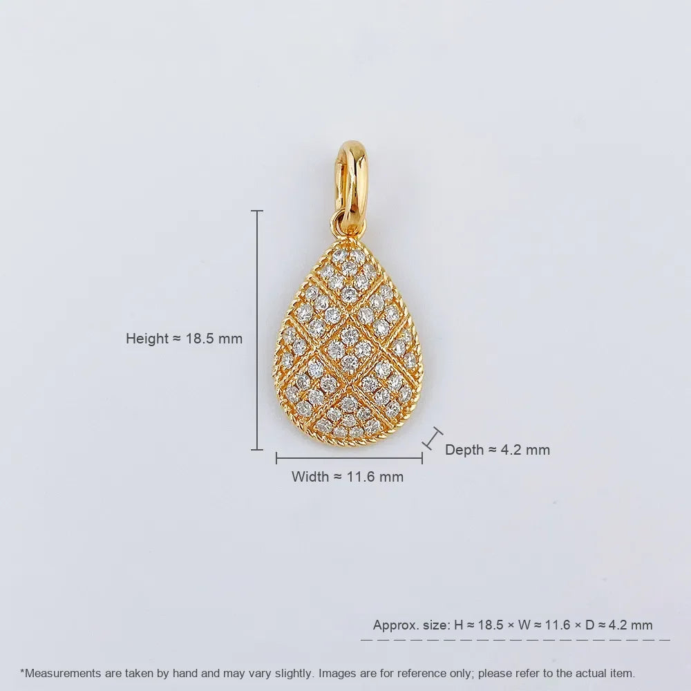0.47 ctw Vintage Pavé Round-Cut Lab-Grown Diamond Pendant in 18K Yellow Gold