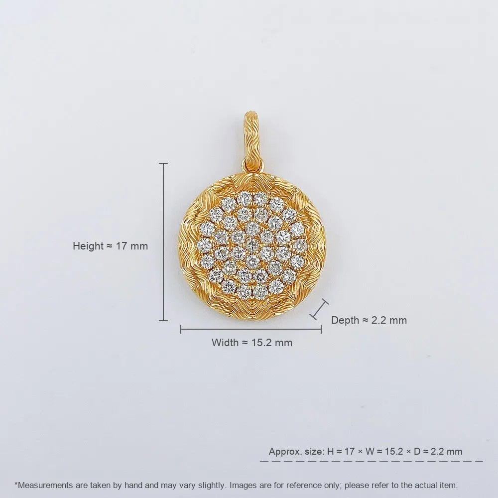 0.52 ctw Vintage Pavé Round-Cut Lab-Grown Diamond Pendant in 18K Yellow Gold