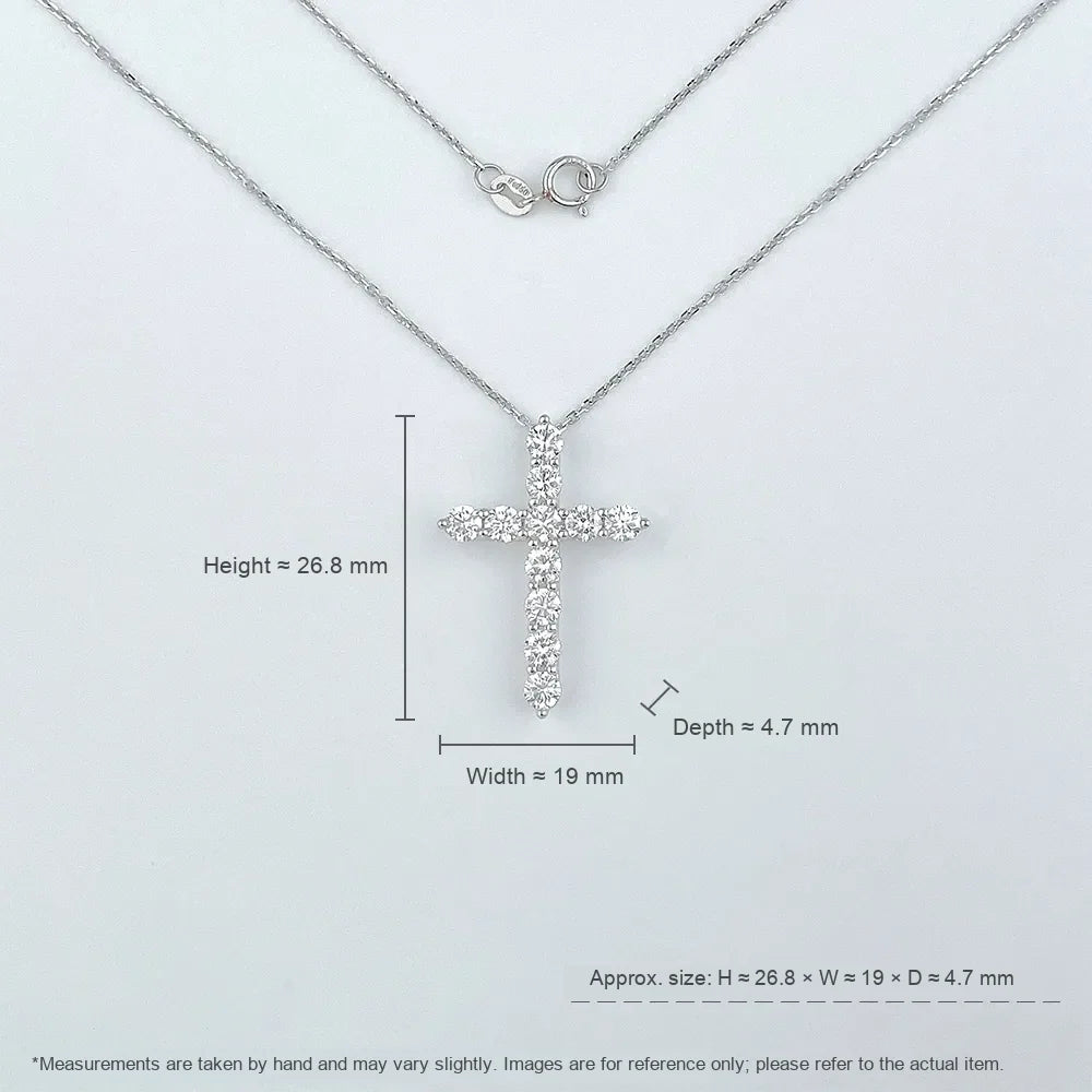 1.26 ctw Cross Round-Cut Lab-Grown Diamond Necklace in PT950 Platinum – APYPN0009-PT