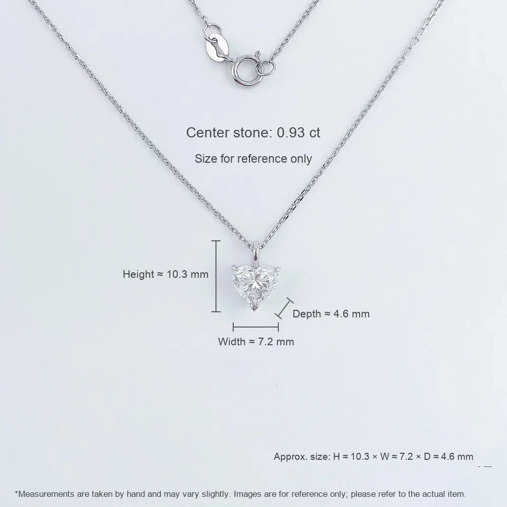 0.94 ct Adjustable Heart-Cut Lab-Grown Diamond Necklace in PT950 Platinum – APYPN0014-PT