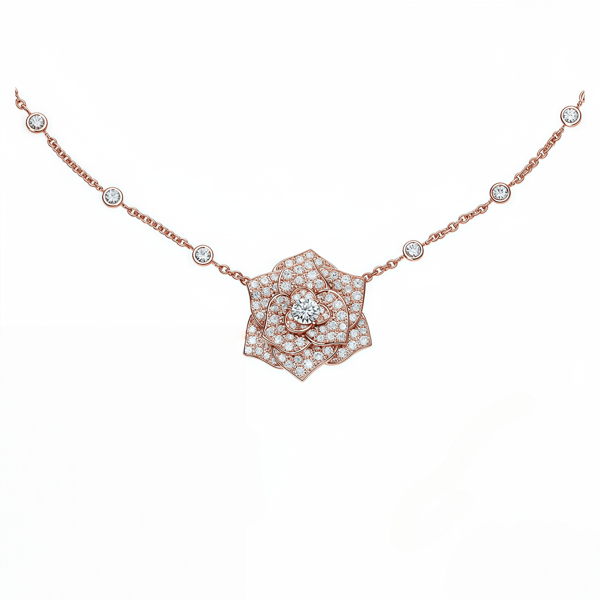 The Camellia Pave Pendant - SparkLab Gems