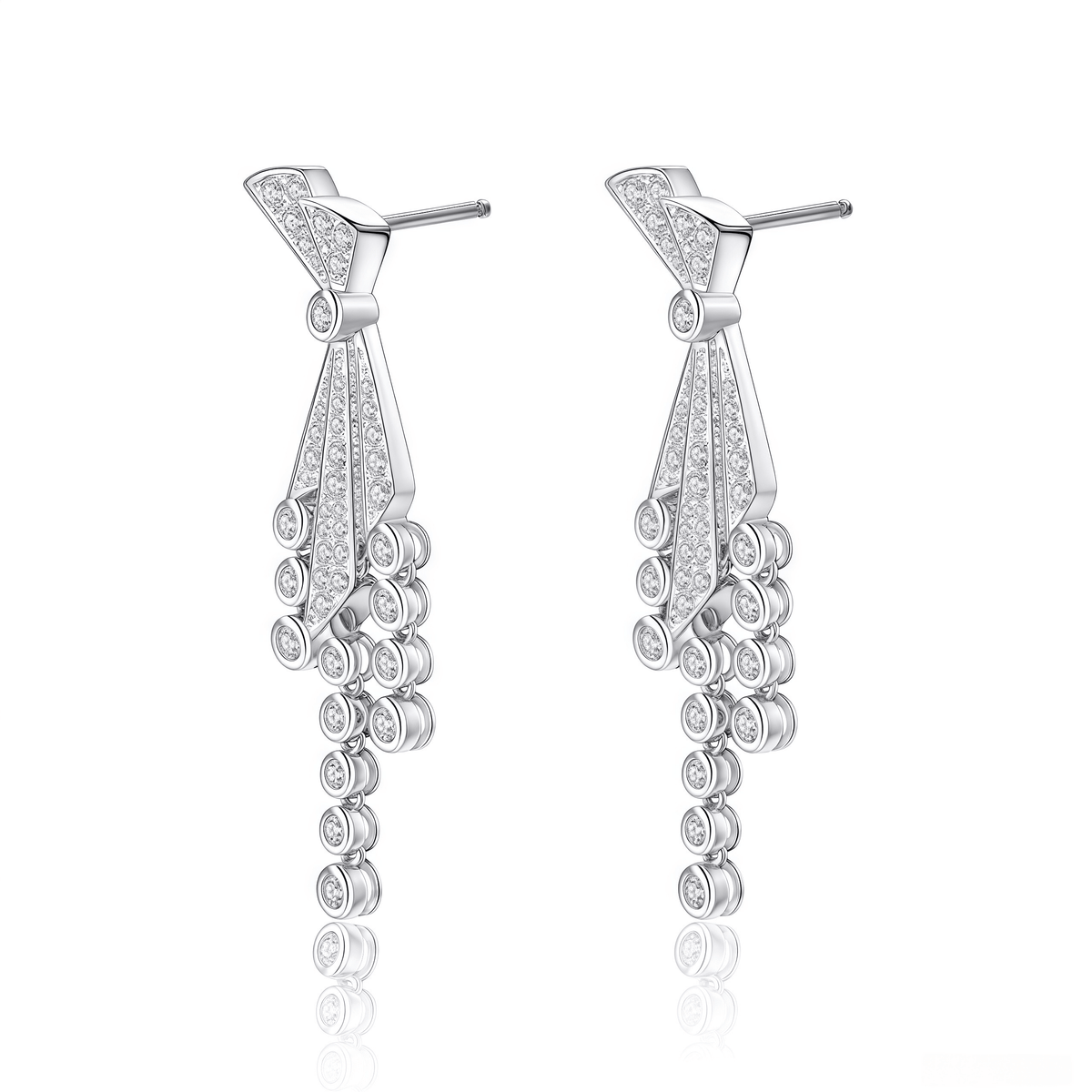 The Diamond Bow Dangle Earrings - SparkLab Gems