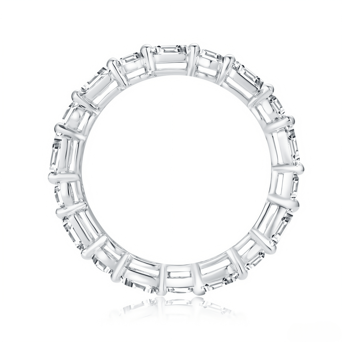 The Emerald & Round Alternating Ring - SparkLab Gems