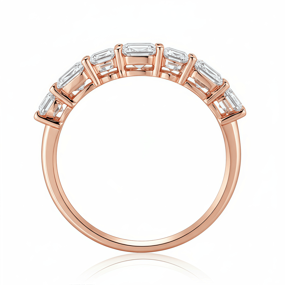 The Harmony - Oval and Emerald Cut Mixed Eternity Band - SparkLab Gems