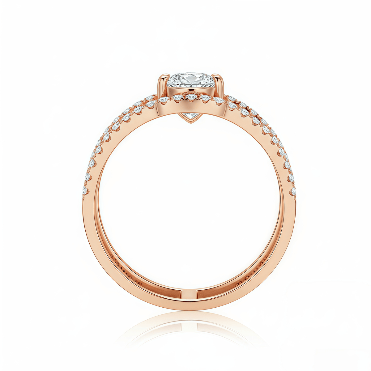 The Modern Double - Band Pear Ring - SparkLab Gems