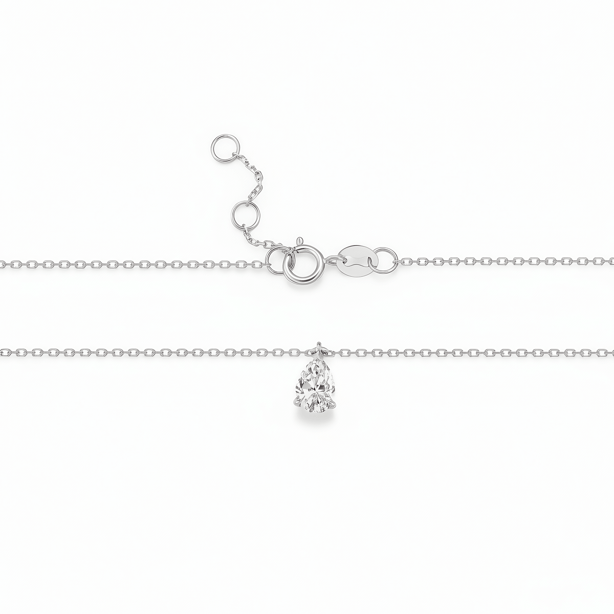 The Pear Solitaire Chain Bracelet - SparkLab Gems
