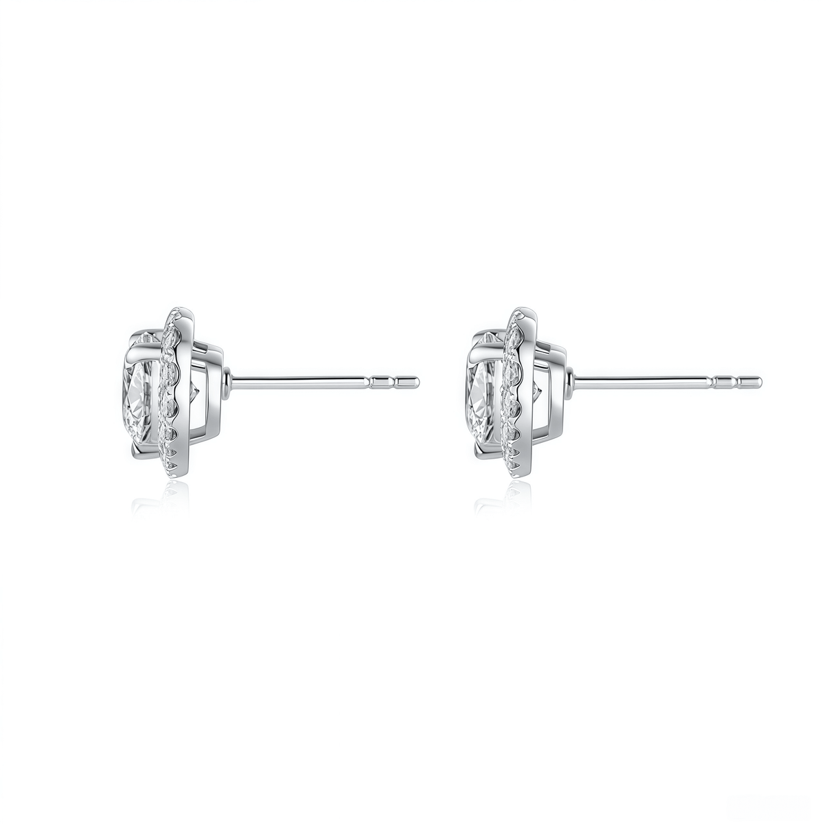 The Romantic Heart Halo Studs - SparkLab Gems