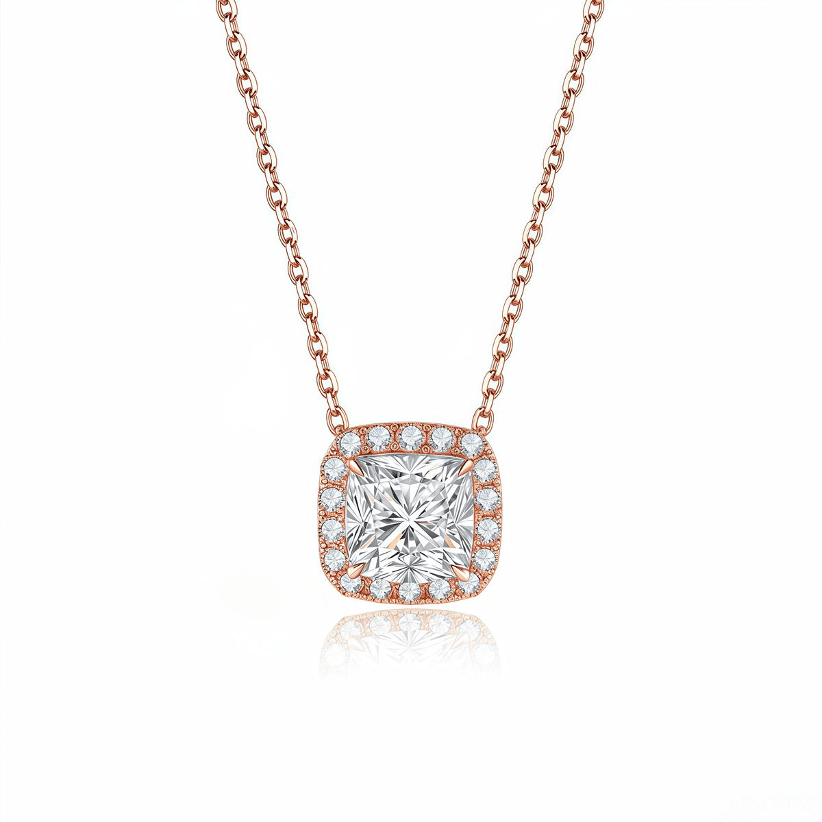 The Vintage Cushion Halo Pendant - SparkLab Gems