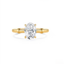 Elegant Oval - Cut Diamond Engagement Ring in 18K Yellow Gold
