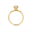 Elegant Oval - Cut Diamond Engagement Ring in 18K Yellow Gold