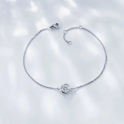 0.51 ctw Minimalist Round-Cut Lab-Grown Diamond Bracelet in 18K White Gold