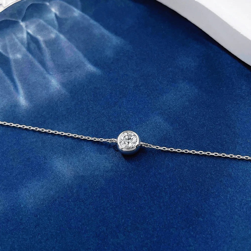 0.51 ctw Minimalist Round-Cut Lab-Grown Diamond Bracelet in 18K White Gold