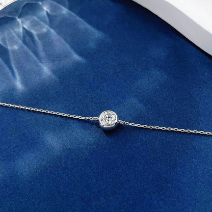 0.51 ctw Minimalist Round-Cut Lab-Grown Diamond Bracelet in 18K White Gold