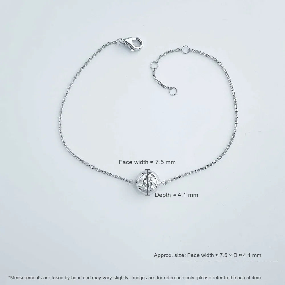 0.51 ctw Minimalist Round-Cut Lab-Grown Diamond Bracelet in 18K White Gold