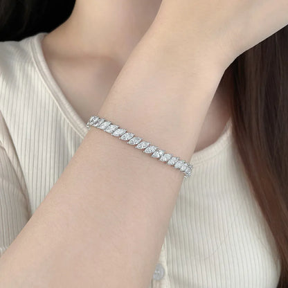 12.15 ctw Celestial Marquise-Cut Lab-Grown Diamond Bracelet in 18K White Gold