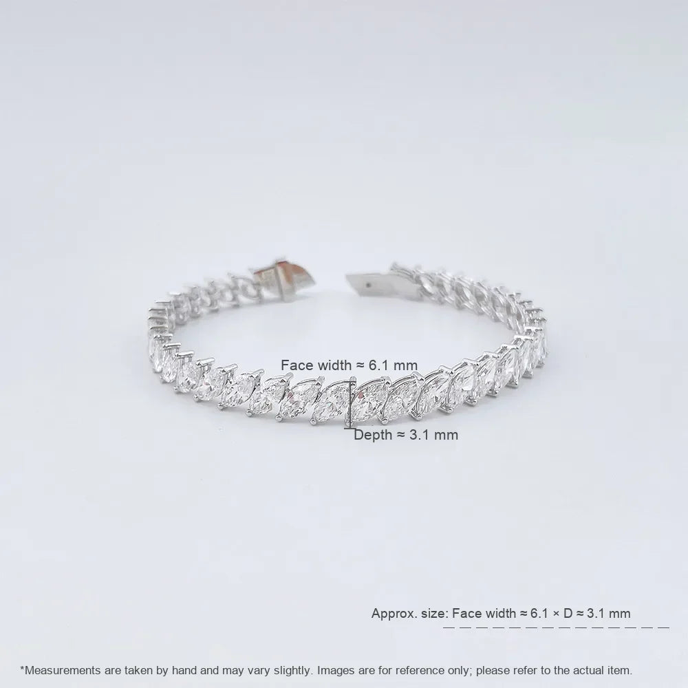 12.15 ctw Celestial Marquise-Cut Lab-Grown Diamond Bracelet in 18K White Gold
