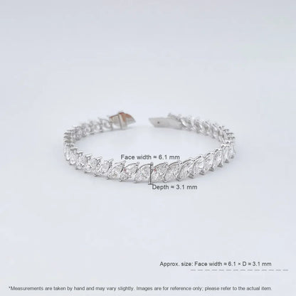 12.15 ctw Celestial Marquise-Cut Lab-Grown Diamond Bracelet in 18K White Gold