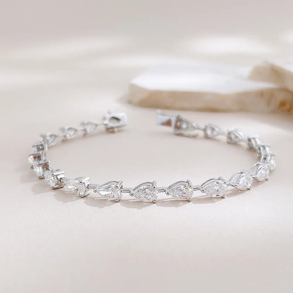 7.87 ctw Celestial Pear-Cut Lab-Grown Diamond Bracelet in 18K White Gold