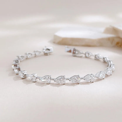 7.87 ctw Celestial Pear-Cut Lab-Grown Diamond Bracelet in 18K White Gold
